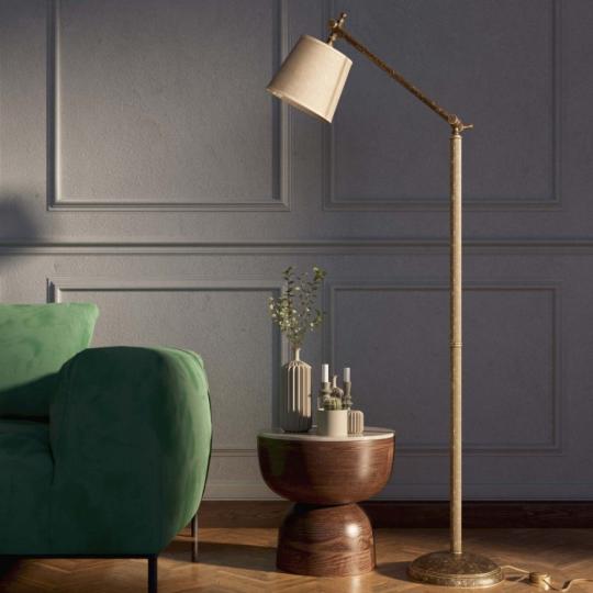 rustikalny stojan luc vintage antik mosadz klasicky mediteransky osvetlenie textil tienidlo citacia lampa vidiecky obyvacia spalna osvetlenie.jpg